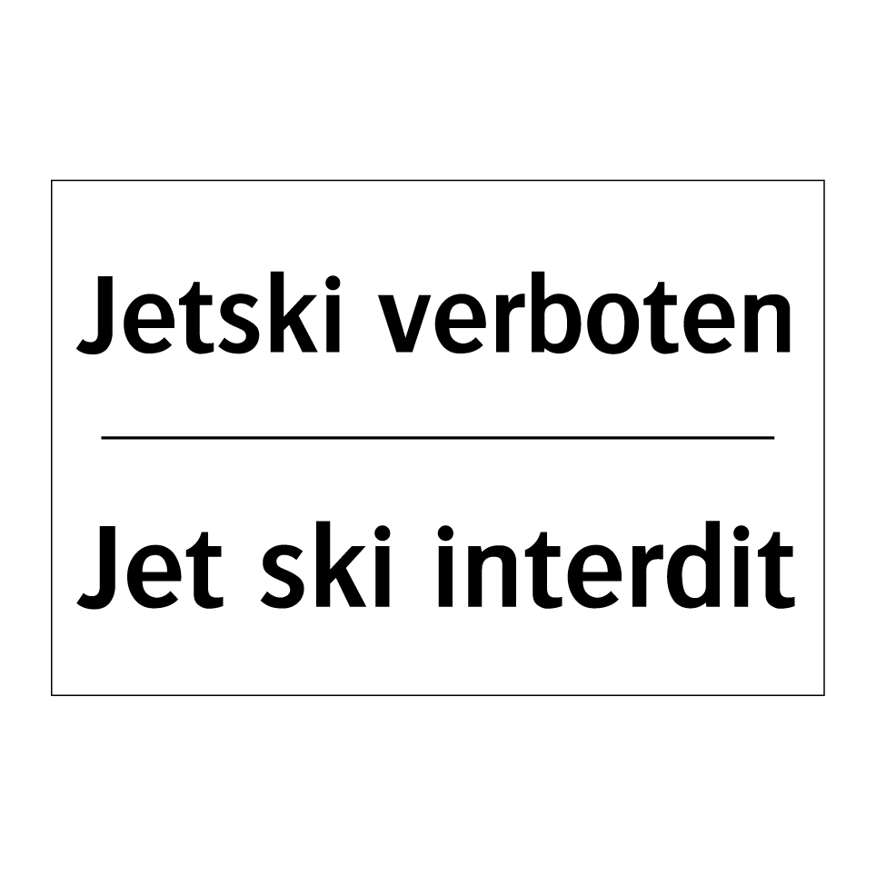Jetski verboten - Jet ski interdit
