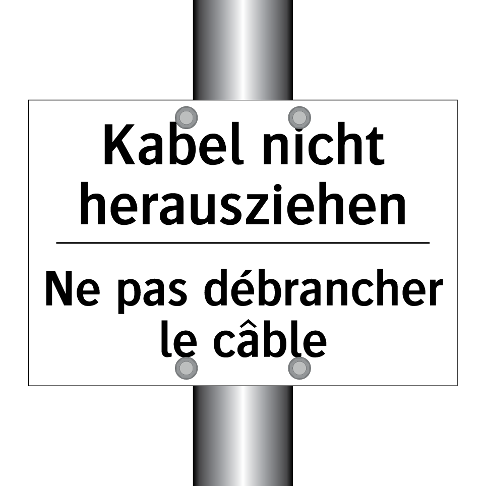 Kabel nicht herausziehen - Ne pas débrancher le câble