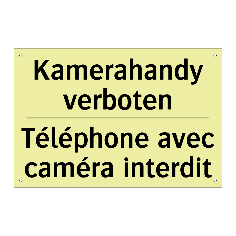 Kamerahandy verboten - Téléphone avec caméra interdit