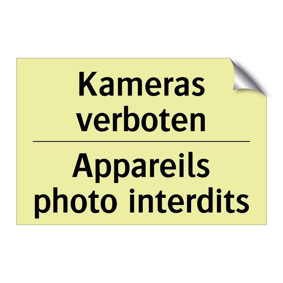 Kameras verboten - Appareils photo interdits