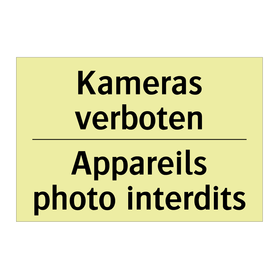 Kameras verboten - Appareils photo interdits