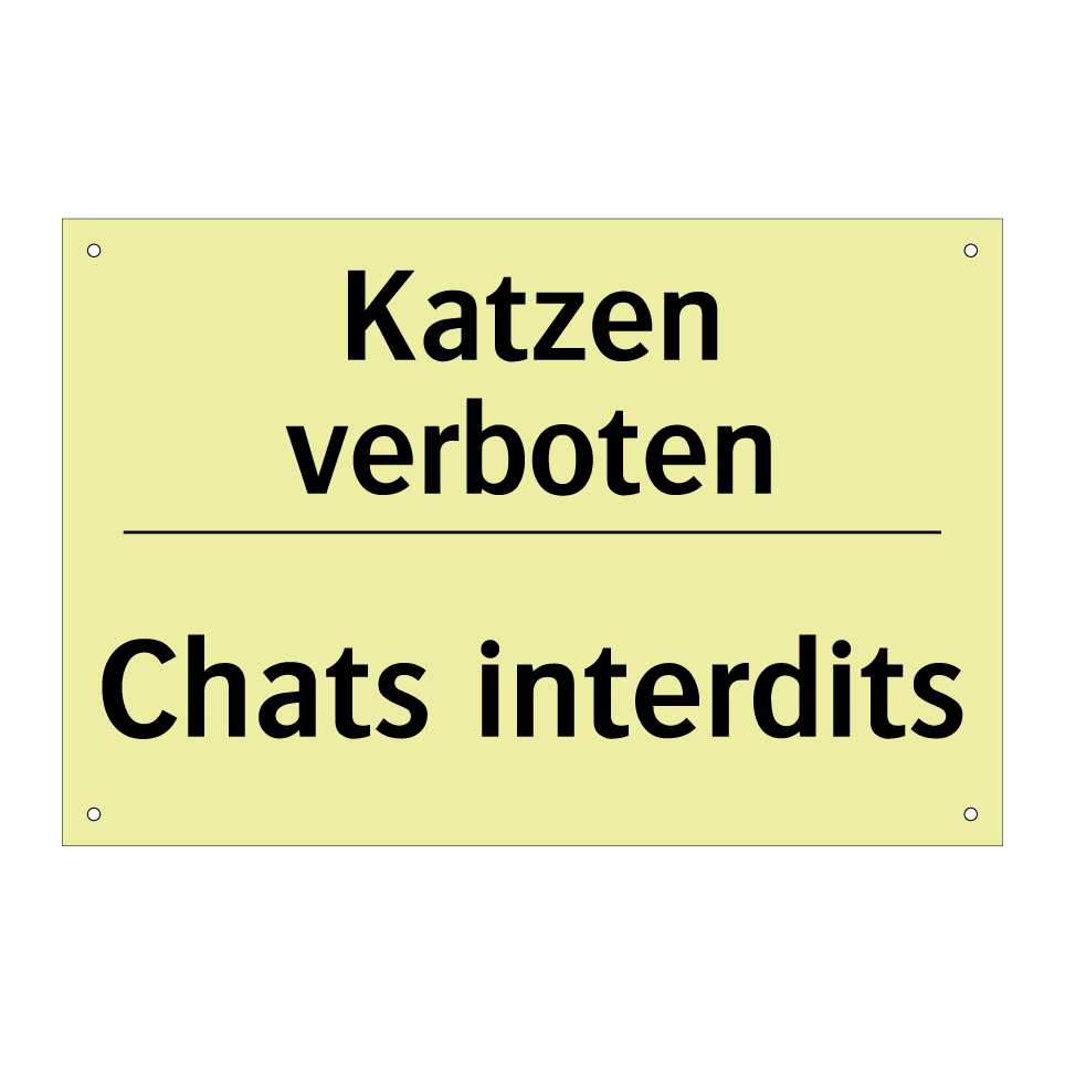 Katzen verboten - Chats interdits