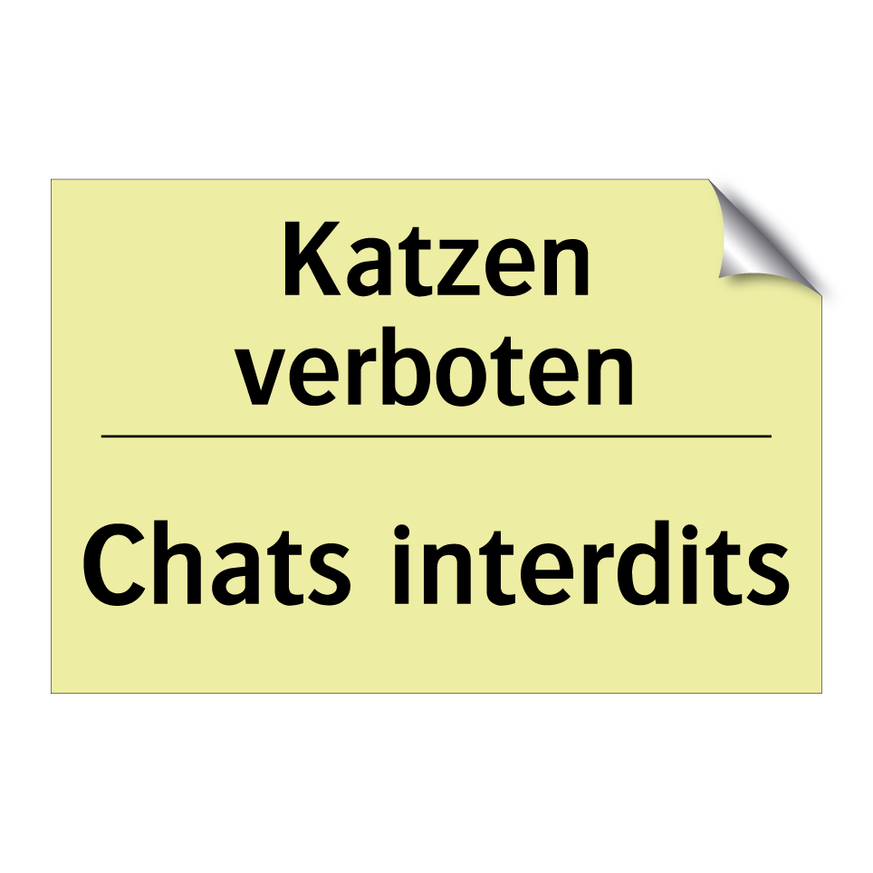 Katzen verboten - Chats interdits
