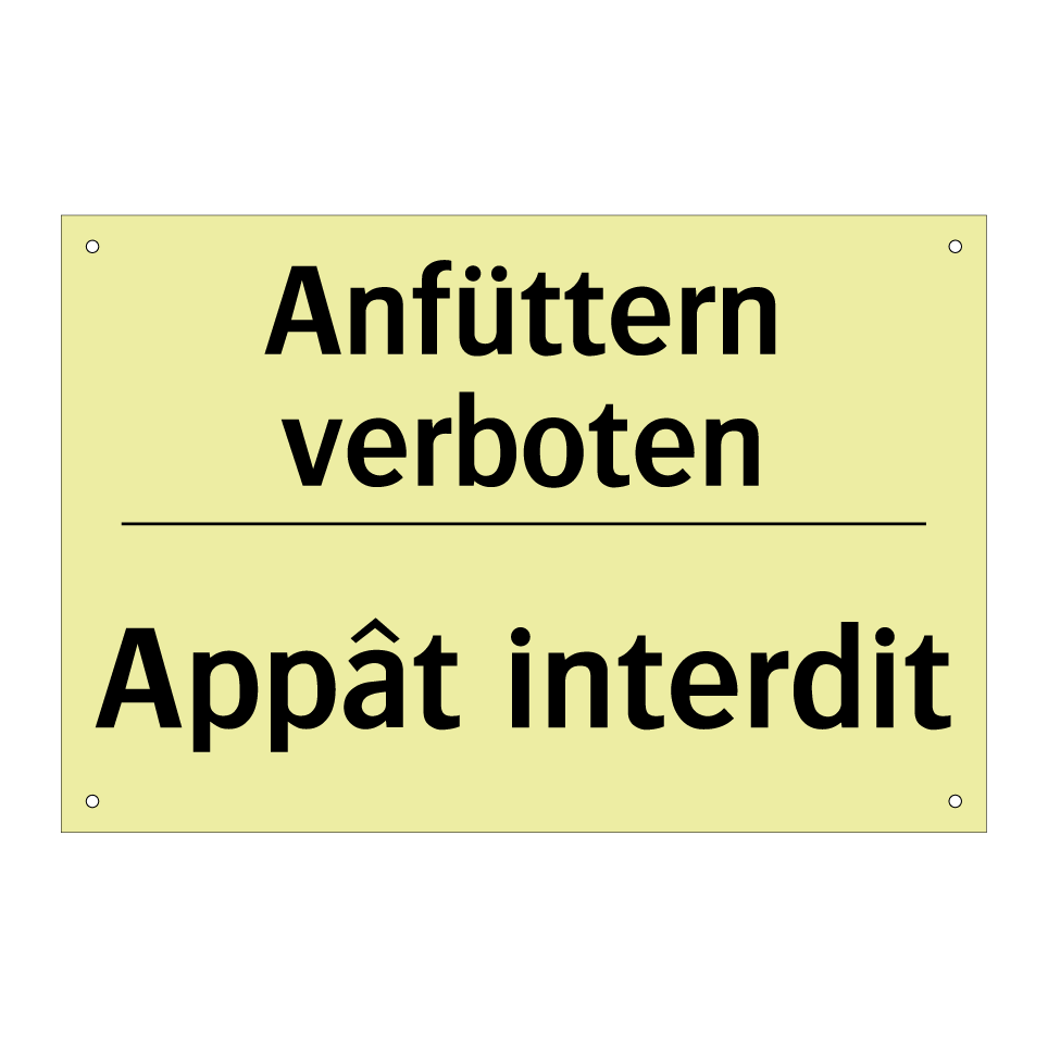 Anfüttern verboten - Appât interdit