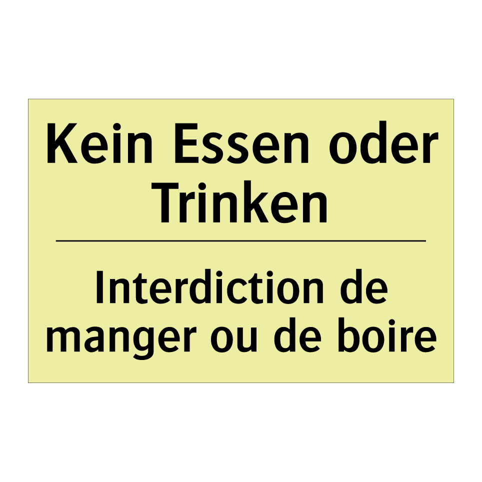 Kein Essen oder Trinken - Interdiction de manger ou de boire /.../