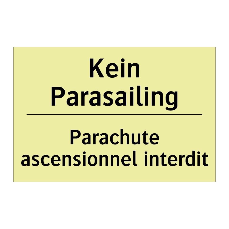 Kein Parasailing - Parachute ascensionnel interdit /.../