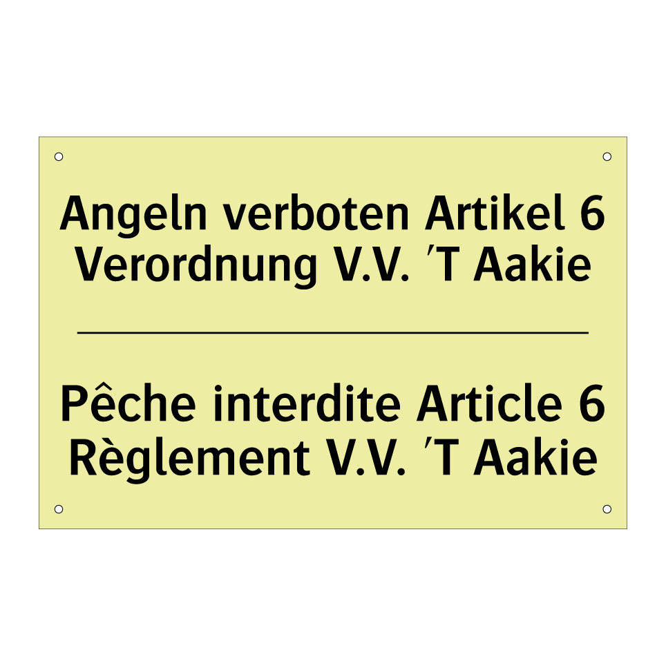 Angeln verboten Artikel 6 Verordnung /.../ - Pêche interdite Article 6 Règlement /.../