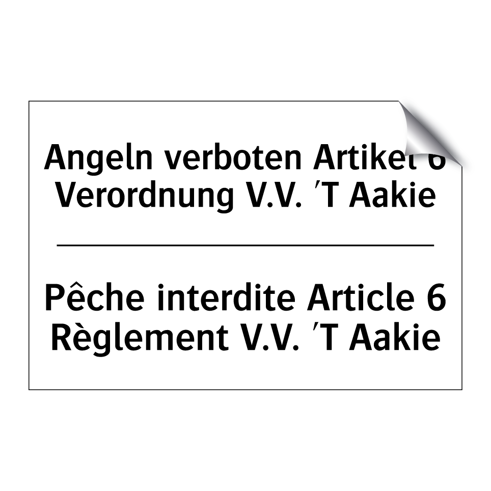 Angeln verboten Artikel 6 Verordnung /.../ - Pêche interdite Article 6 Règlement /.../
