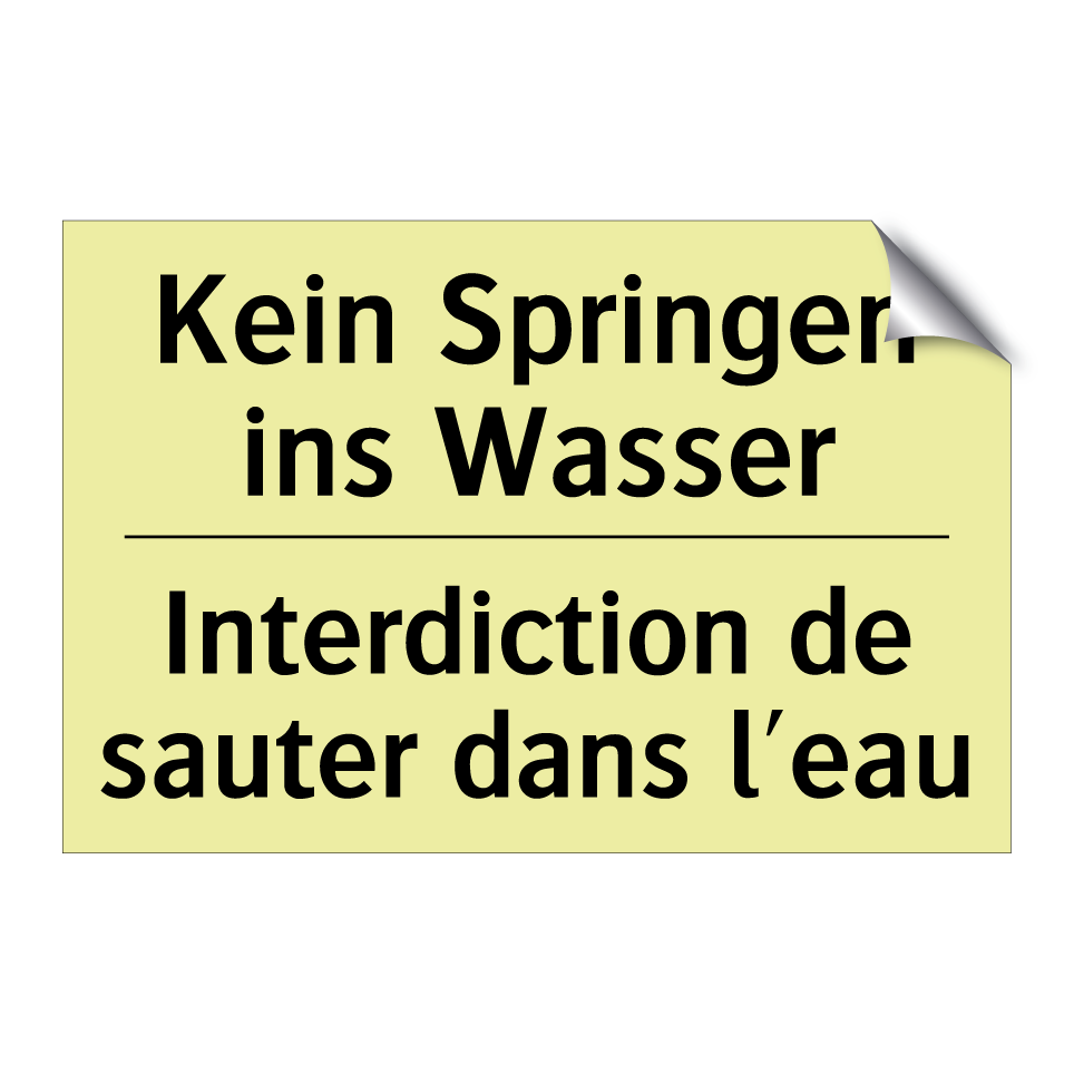Kein Springen ins Wasser - Interdiction de sauter dans l'eau /.../