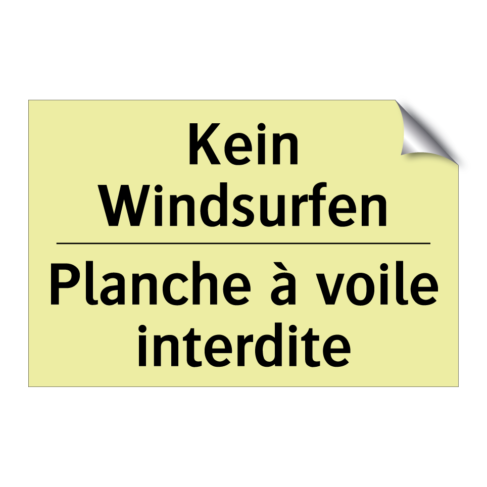 Kein Windsurfen - Planche à voile interdite