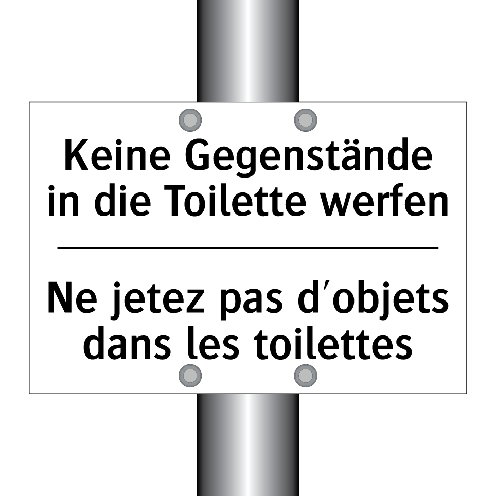 Keine Gegenstände in die Toilette /.../ - Ne jetez pas d'objets dans les /.../