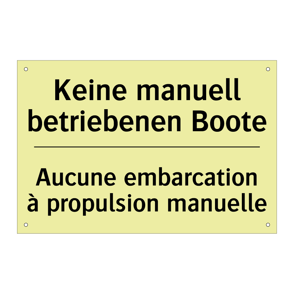 Keine manuell betriebenen Boote /.../ - Aucune embarcation à propulsion /.../