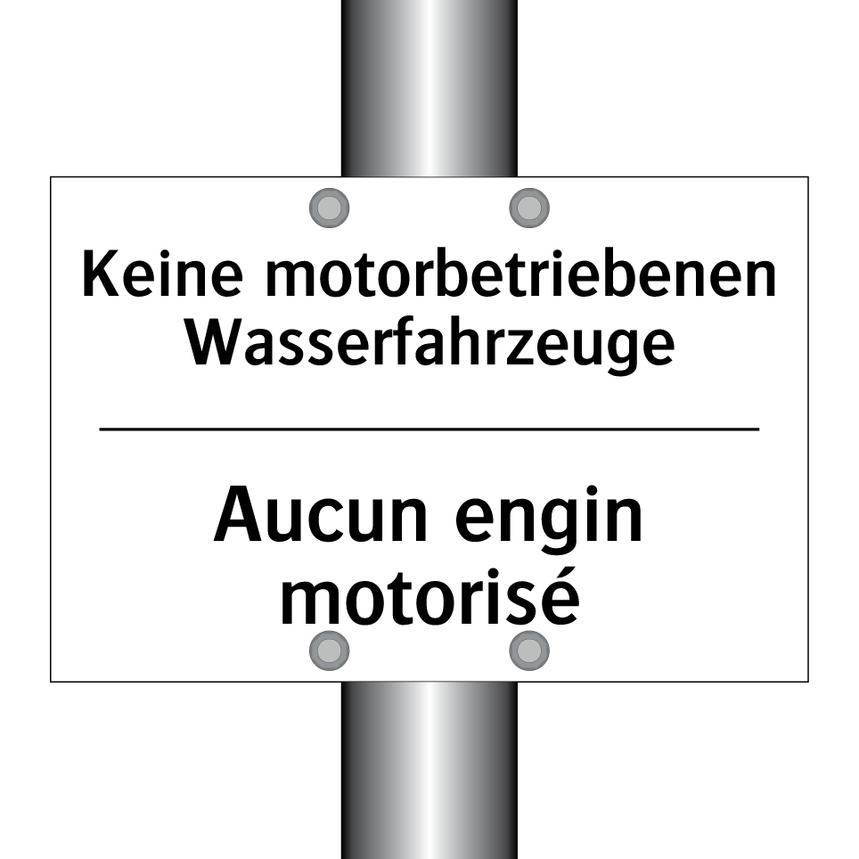 Keine motorbetriebenen Wasserfahrzeuge /.../ - Aucun engin motorisé