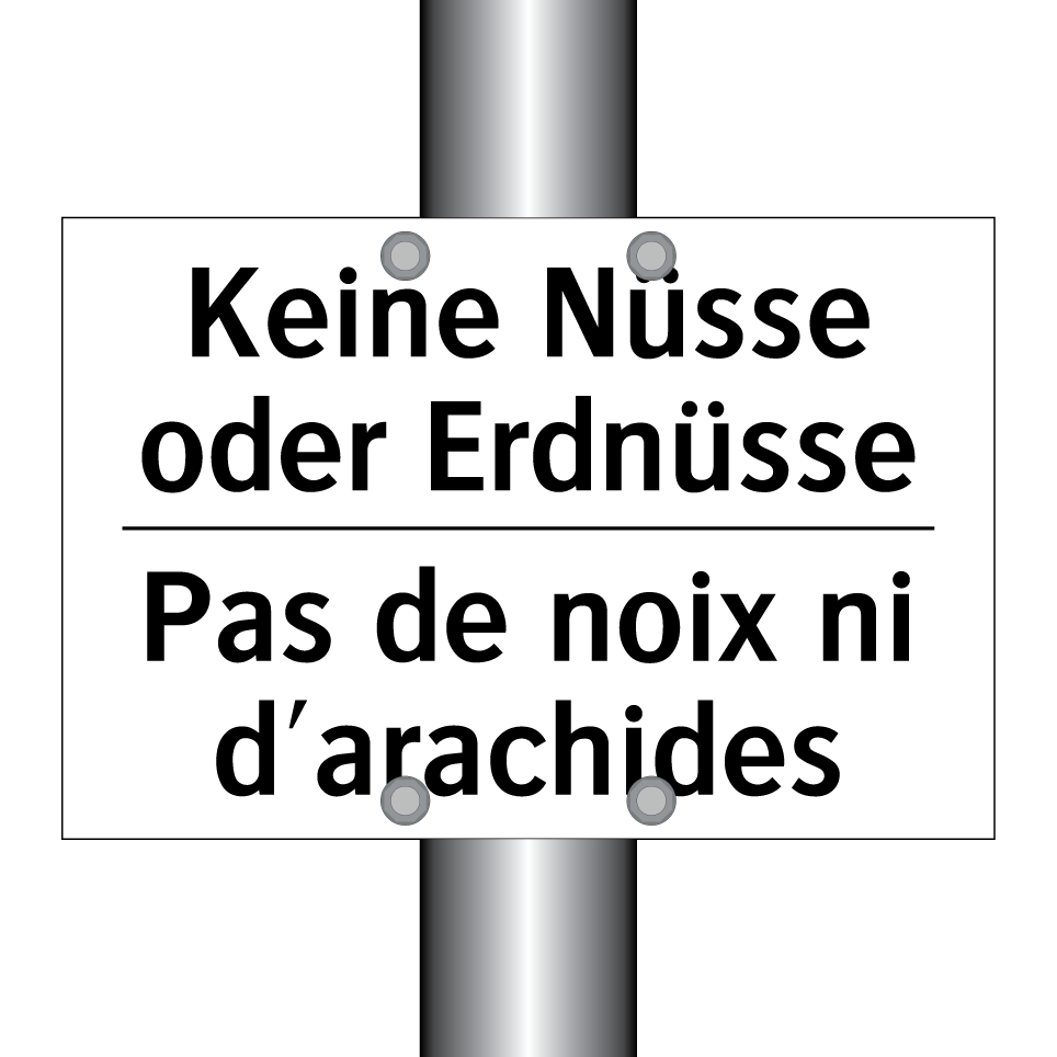 Keine Nüsse oder Erdnüsse - Pas de noix ni d'arachides