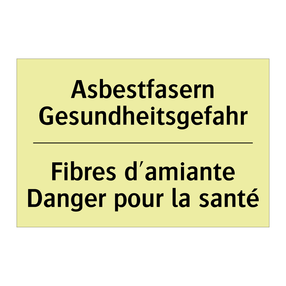 Asbestfasern Gesundheitsgefahr - Fibres d'amiante Danger pour la /.../