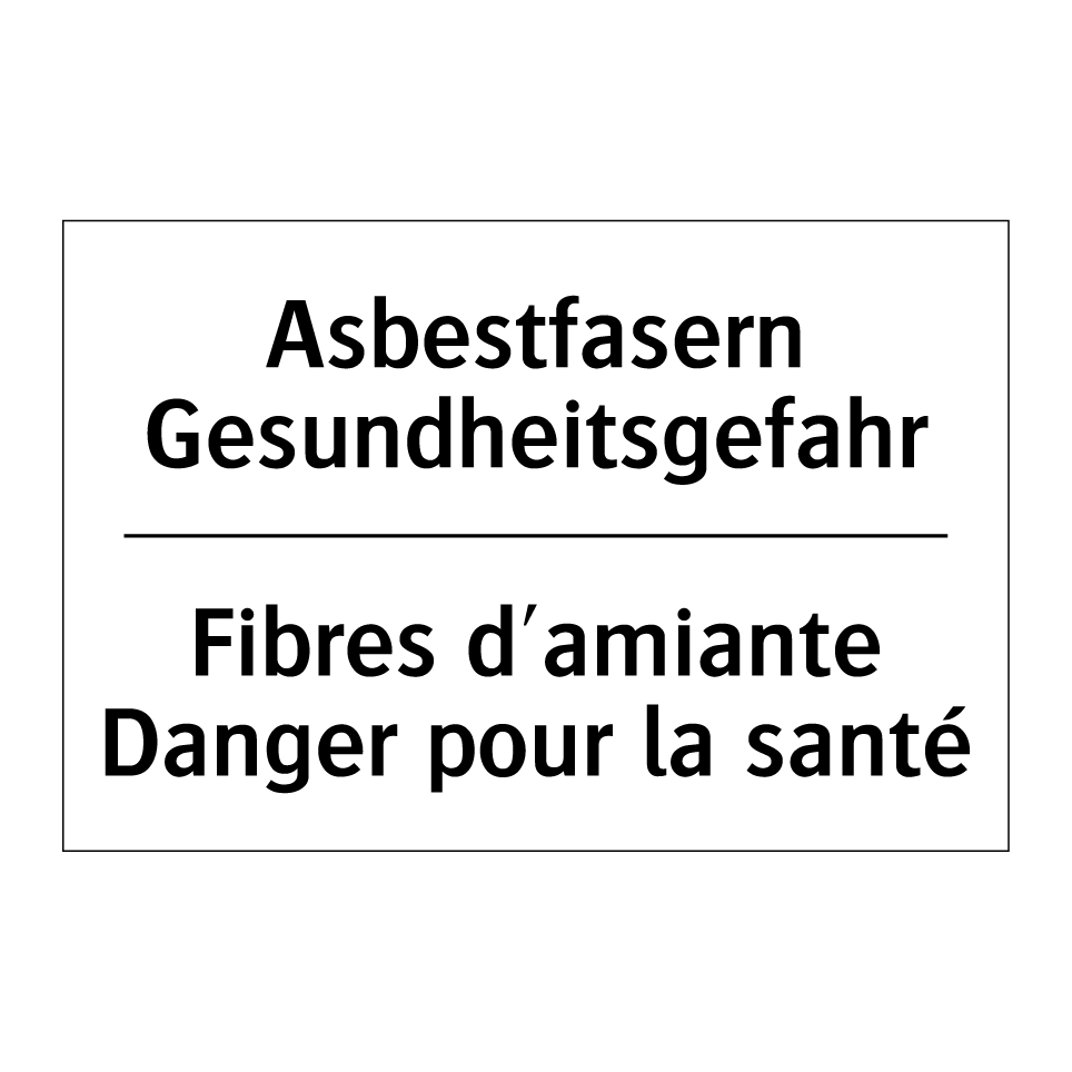 Asbestfasern Gesundheitsgefahr - Fibres d'amiante Danger pour la /.../