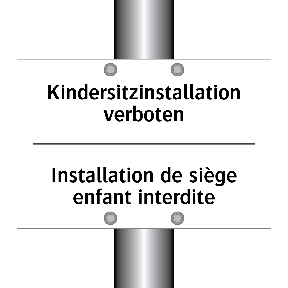 Kindersitzinstallation verboten /.../ - Installation de siège enfant interdite /.../
