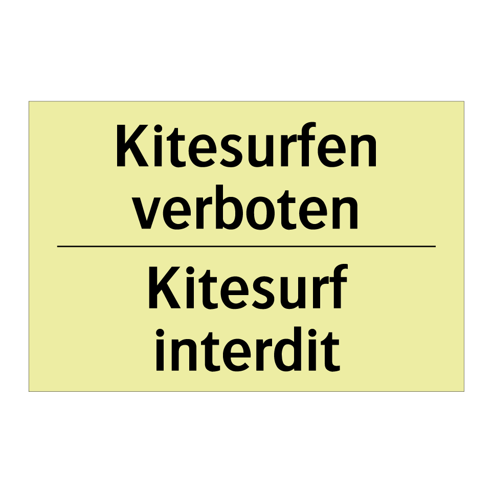 Kitesurfen verboten - Kitesurf interdit