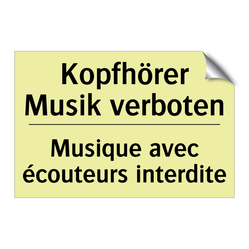 Kopfhörer Musik verboten - Musique avec écouteurs interdite /.../