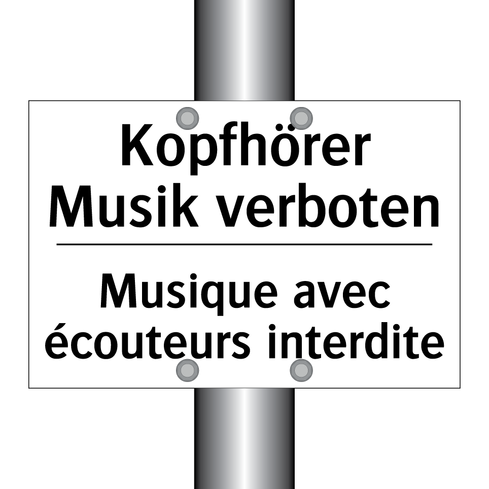 Kopfhörer Musik verboten - Musique avec écouteurs interdite /.../