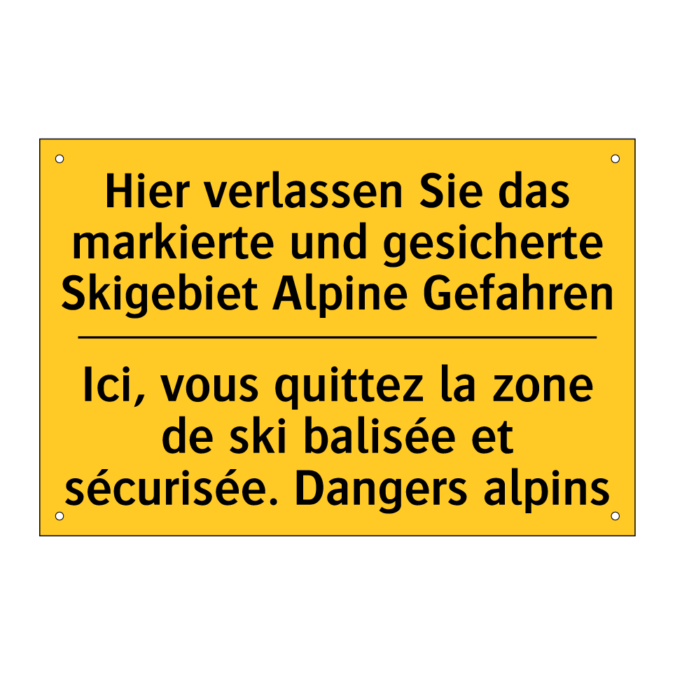 Hier verlassen Sie das markierte  /.../ - Ici, vous quittez la zone de ski  /.../