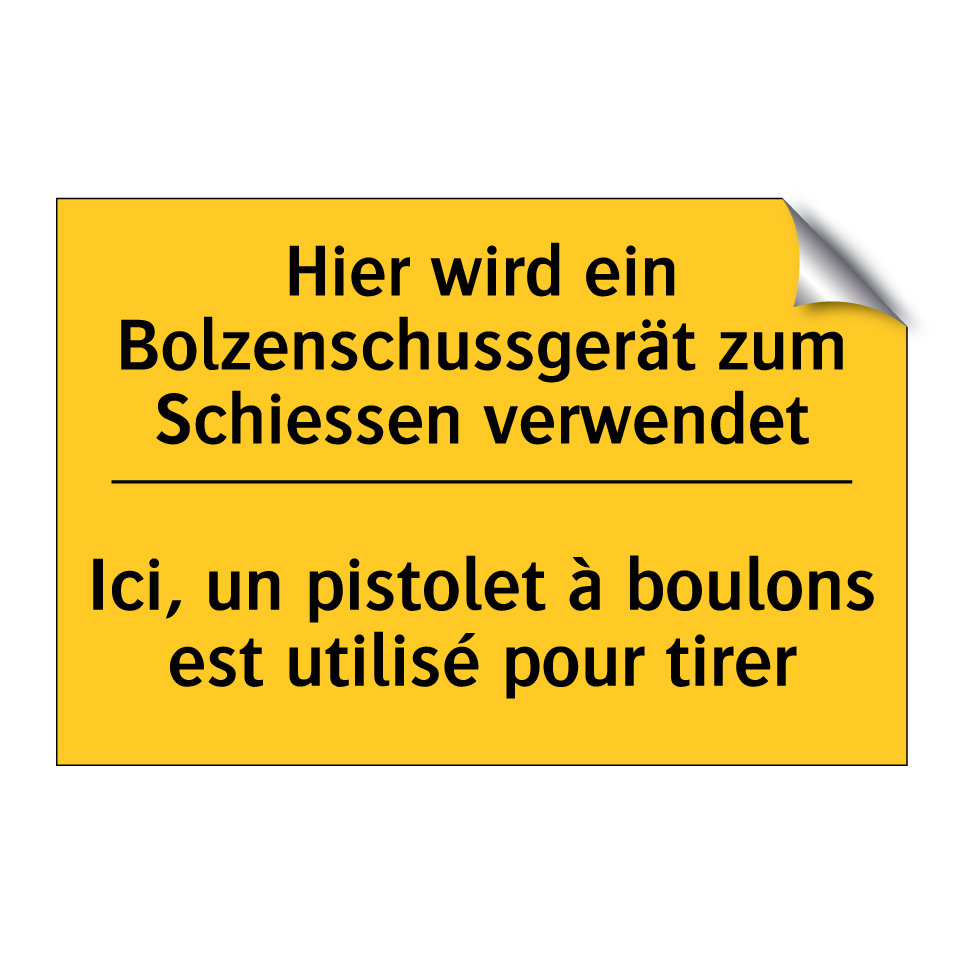 Hier wird ein Bolzenschussgerät  /.../ - Ici, un pistolet à boulons est  /.../