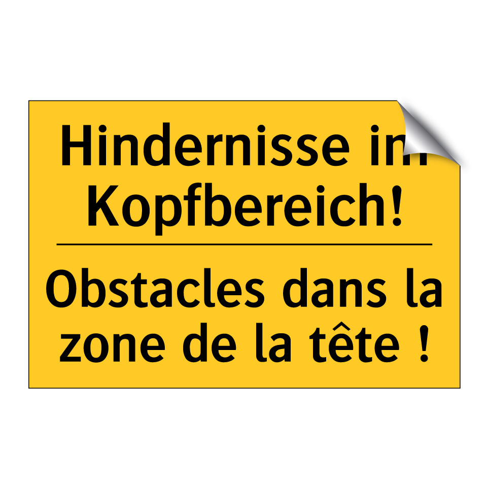 Hindernisse im Kopfbereich! - Obstacles dans la zone de la tête  /.../