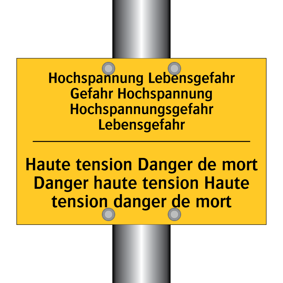Hochspannung Lebensgefahr Gefahr  /.../ - Haute tension Danger de mort Danger  /.../