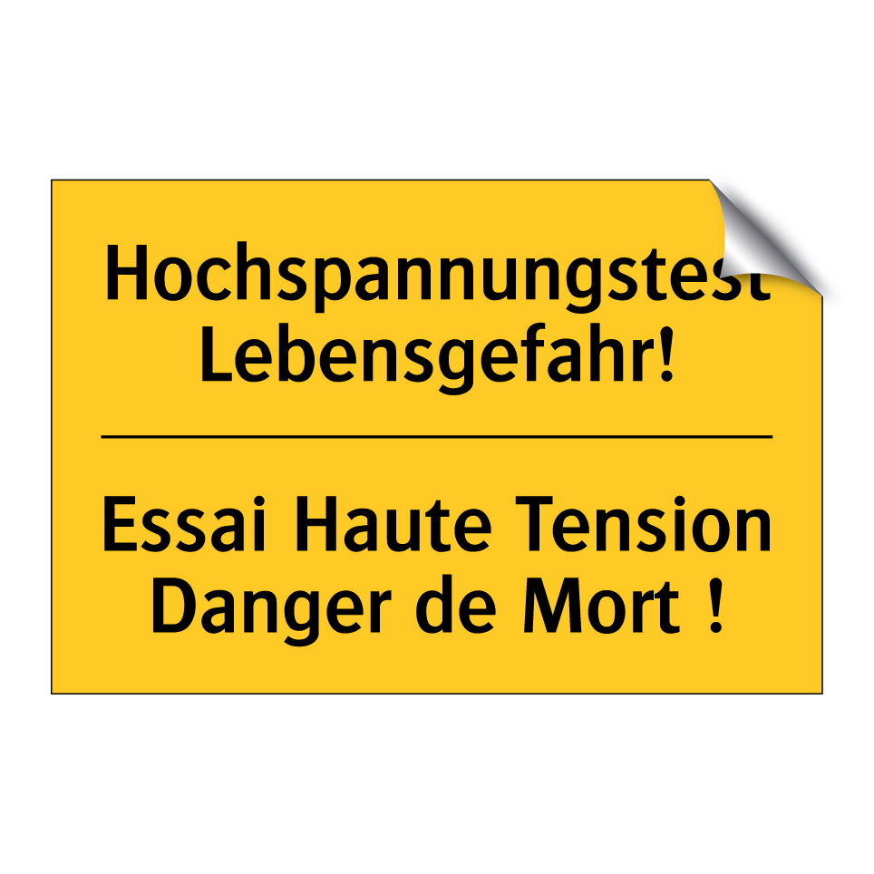 Hochspannungstest Lebensgefahr! /.../ - Essai Haute Tension Danger de  /.../
