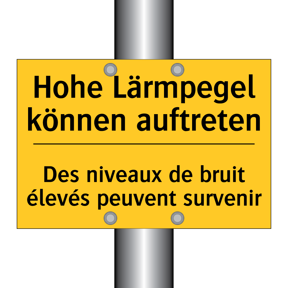 Hohe Lärmpegel können auftreten /.../ - Des niveaux de bruit élevés peuvent  /.../