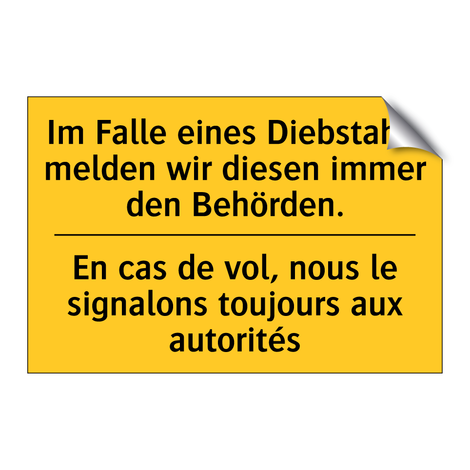 Im Falle eines Diebstahls melden  /.../ - En cas de vol, nous le signalons  /.../