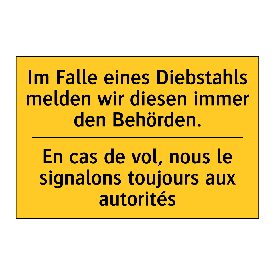 Im Falle eines Diebstahls melden  /.../ - En cas de vol, nous le signalons  /.../