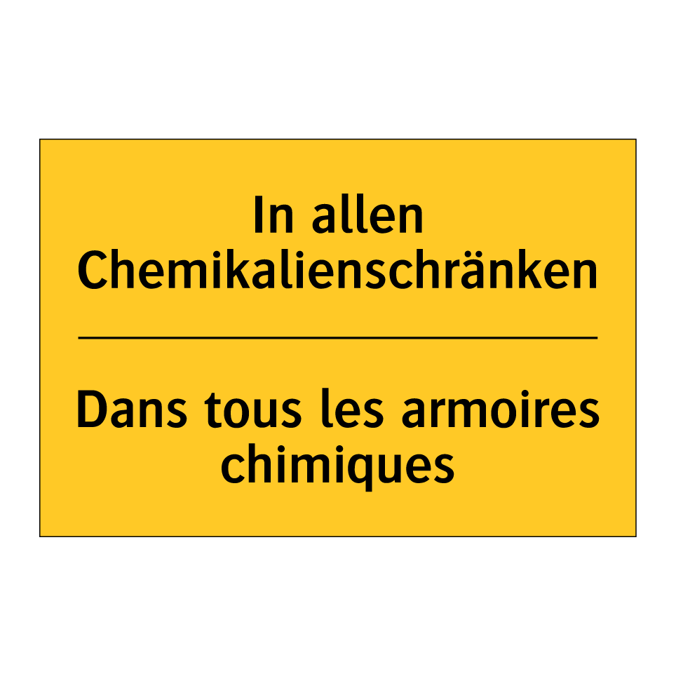 In allen Chemikalienschränken - Dans tous les armoires chimiques /.../