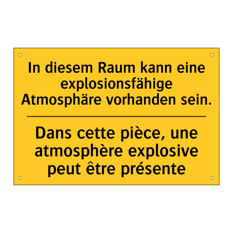 In diesem Raum kann eine explosionsfähige  /.../ - Dans cette pièce, une atmosphère  /.../