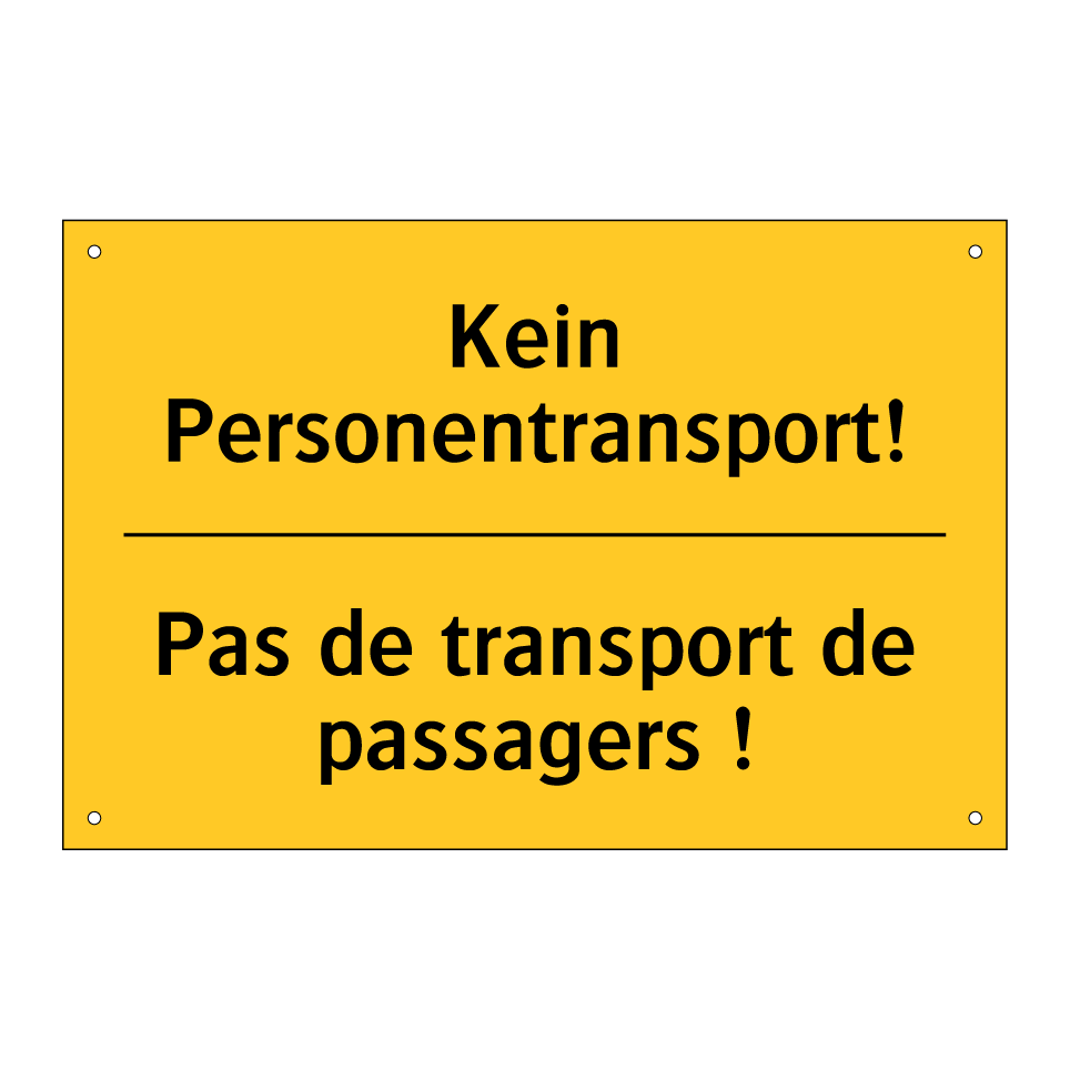 Kein Personentransport! - Pas de transport de passagers  /.../