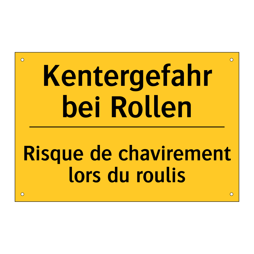 Kentergefahr bei Rollen - Risque de chavirement lors du  /.../