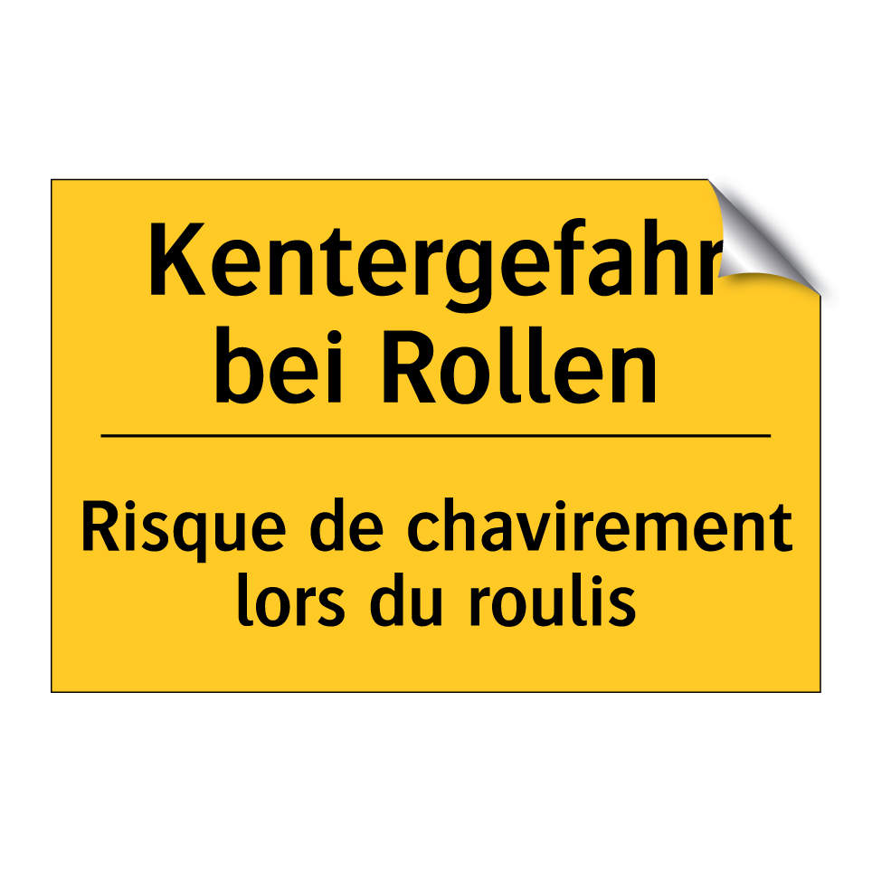 Kentergefahr bei Rollen - Risque de chavirement lors du  /.../