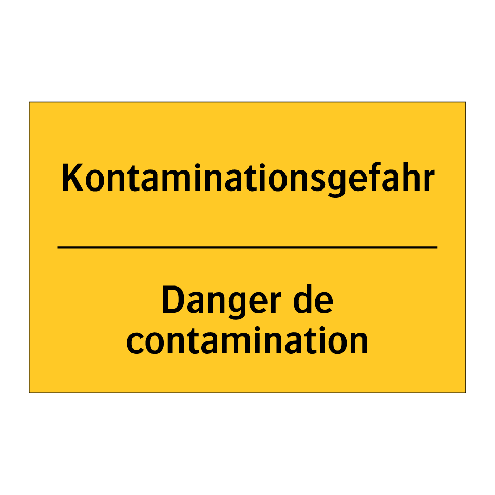 Kontaminationsgefahr - Danger de contamination