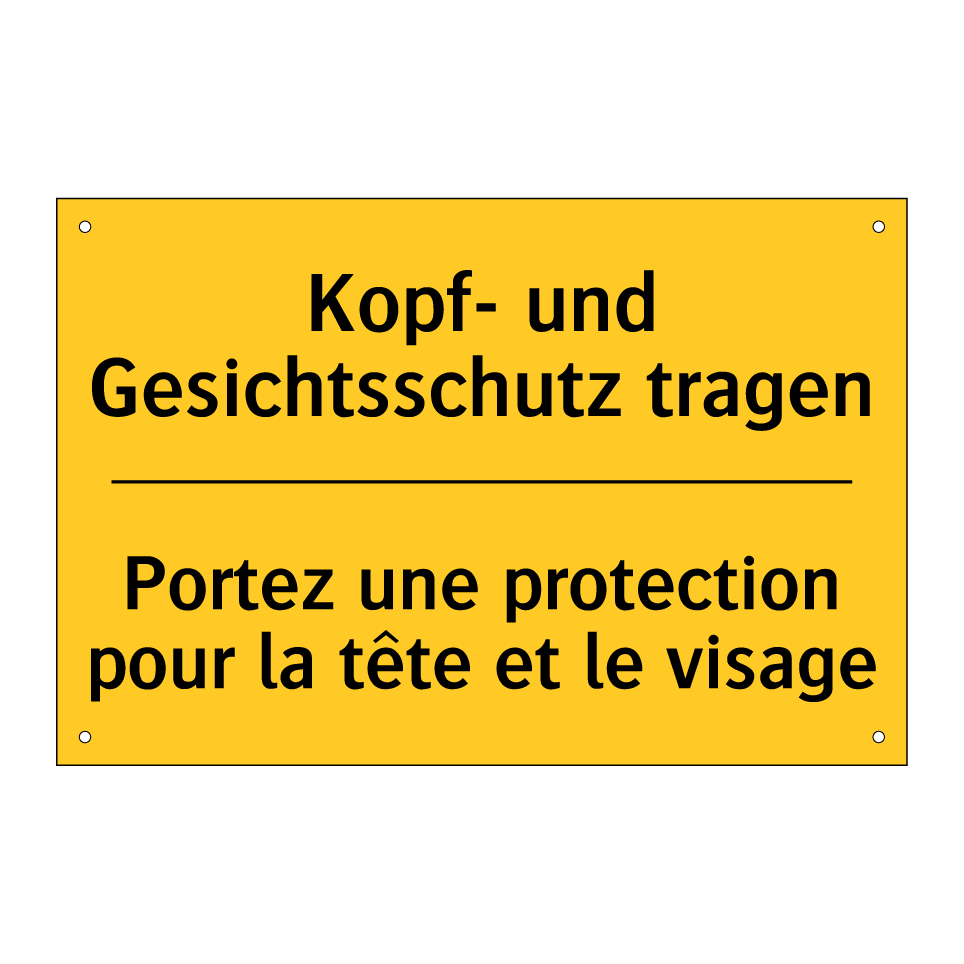 Kopf- und Gesichtsschutz tragen /.../ - Portez une protection pour la  /.../