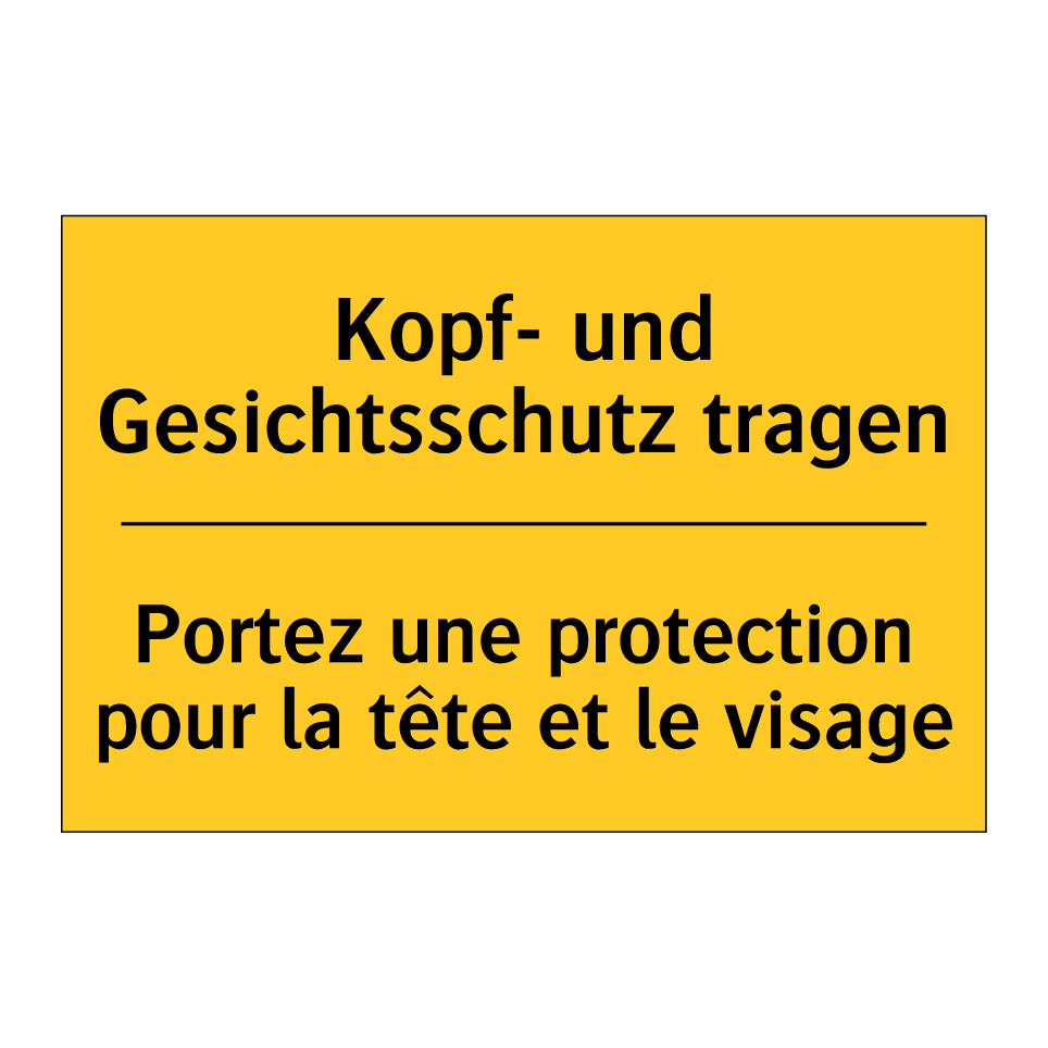 Kopf- und Gesichtsschutz tragen /.../ - Portez une protection pour la  /.../
