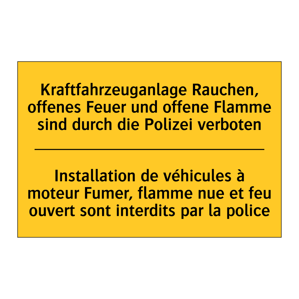 Kraftfahrzeuganlage Rauchen, offenes  /.../ - Installation de véhicules à moteur  /.../