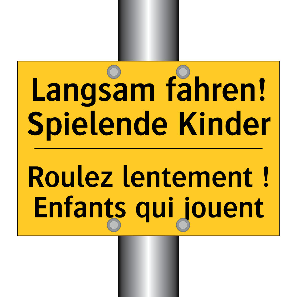 Langsam fahren! Spielende Kinder /.../ - Roulez lentement ! Enfants qui  /.../