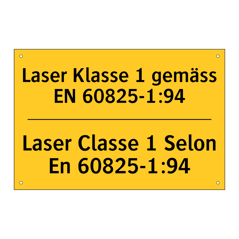 Laser Klasse 1 gemäss EN 60825-1:94 /.../ - Laser Classe 1 Selon En 60825-1:94 /.../
