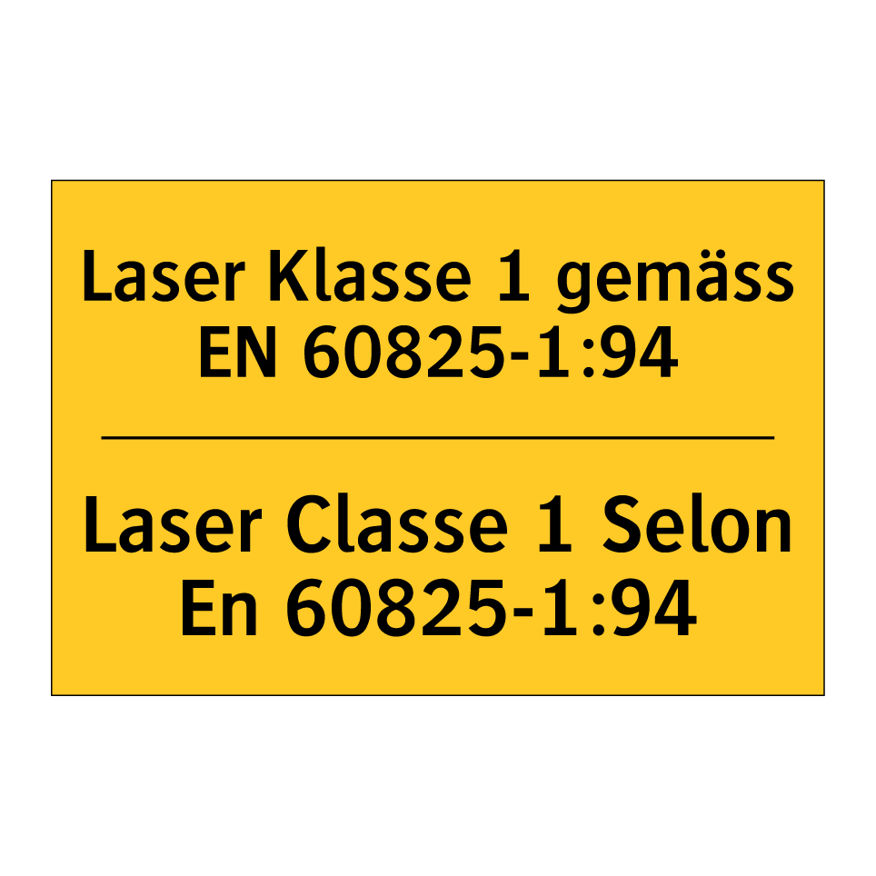 Laser Klasse 1 gemäss EN 60825-1:94 /.../ - Laser Classe 1 Selon En 60825-1:94 /.../
