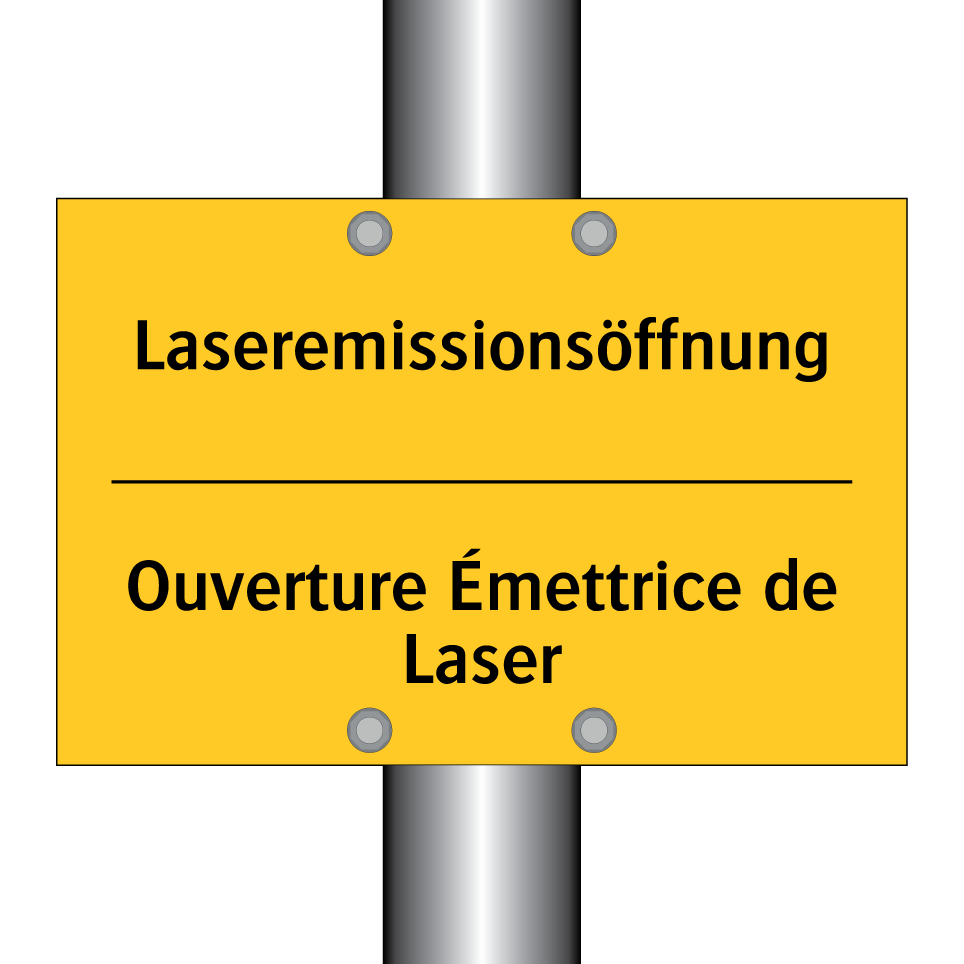 Laseremissionsöffnung - Ouverture Émettrice de Laser