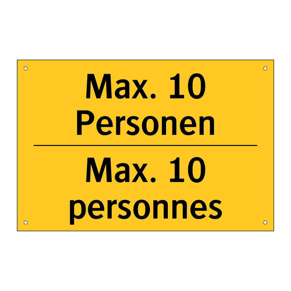 Max. 10 Personen - Max. 10 personnes