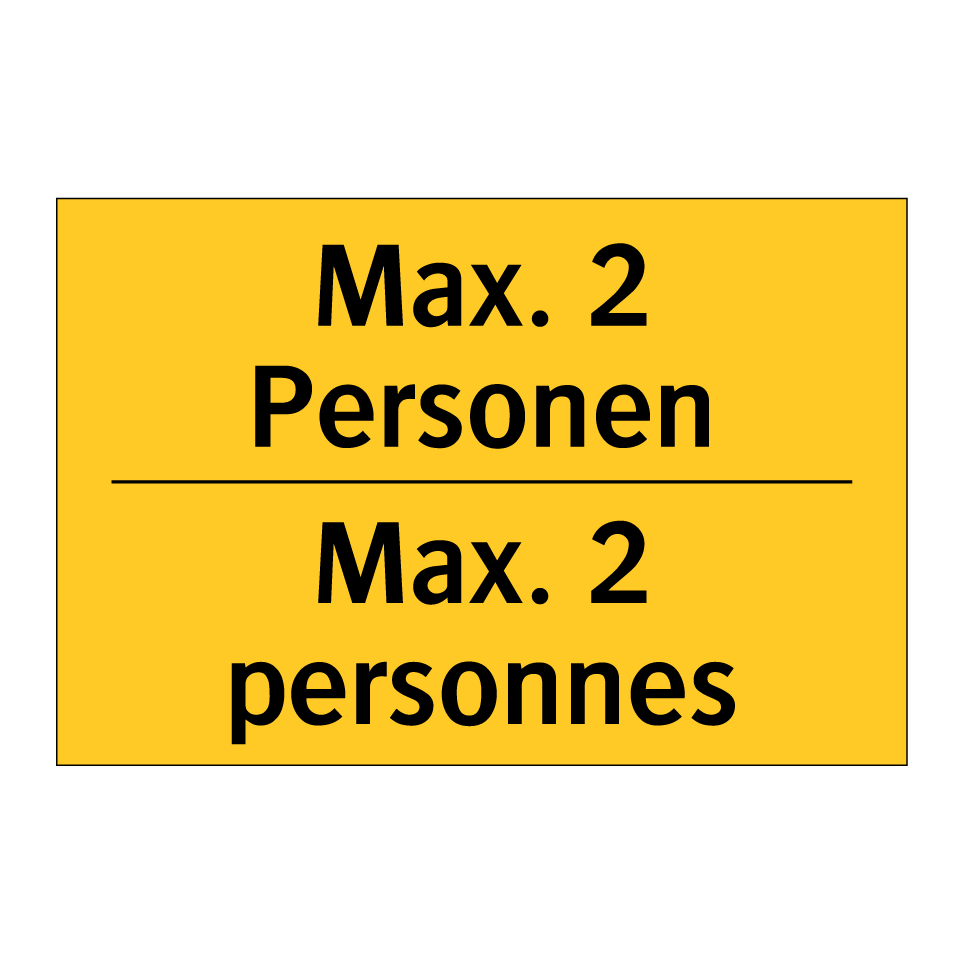Max. 2 Personen - Max. 2 personnes