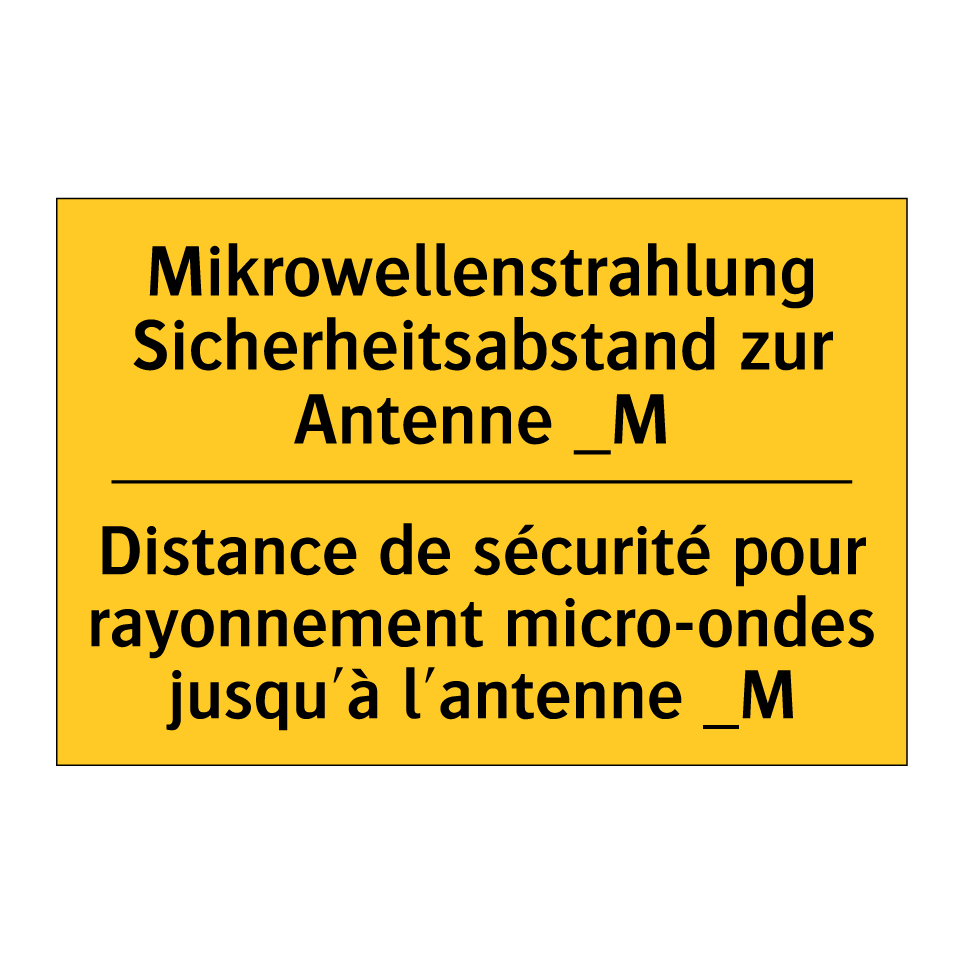 Mikrowellenstrahlung Sicherheitsabstand  /.../ - Distance de sécurité pour rayonnement  /.../