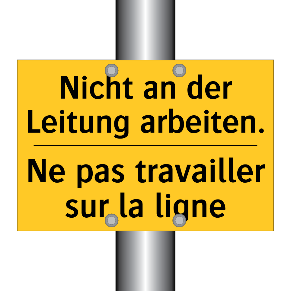 Nicht an der Leitung arbeiten. - Ne pas travailler sur la ligne