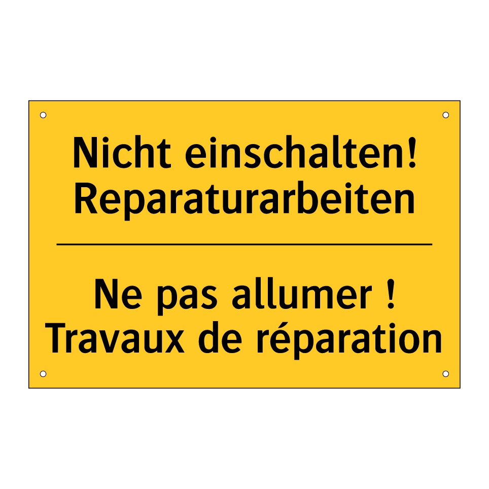 Nicht einschalten! Reparaturarbeiten /.../ - Ne pas allumer ! Travaux de réparation /.../